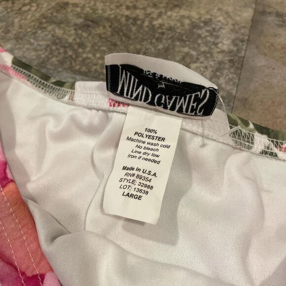 mind games y2k rare pink and white rose fairy asymmetrical micro mini skirt - Picture 3 of 6